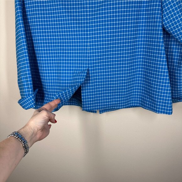 Nina Mclemore Full Zip Check Print  Jacket Womens Size XL Flip Cuff Old Money - Picture 5 of 9